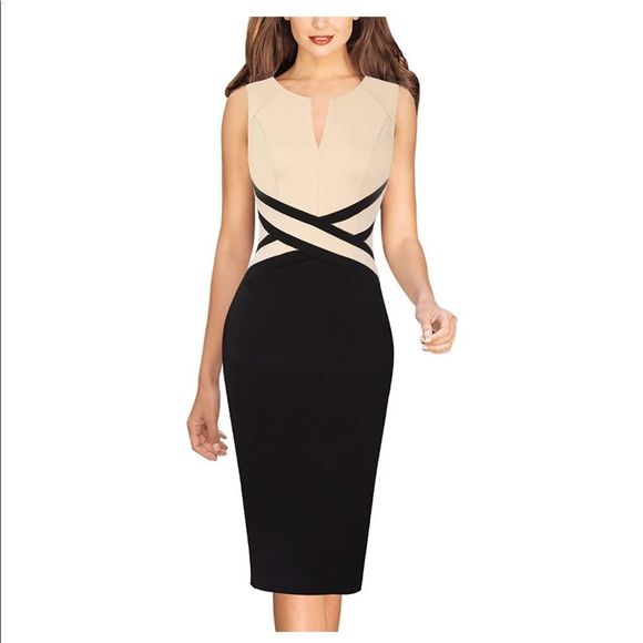 VF Show Dresses Vfshow Front Zipper Work Office Business Cocktail Party Bodycon Pencil Dress